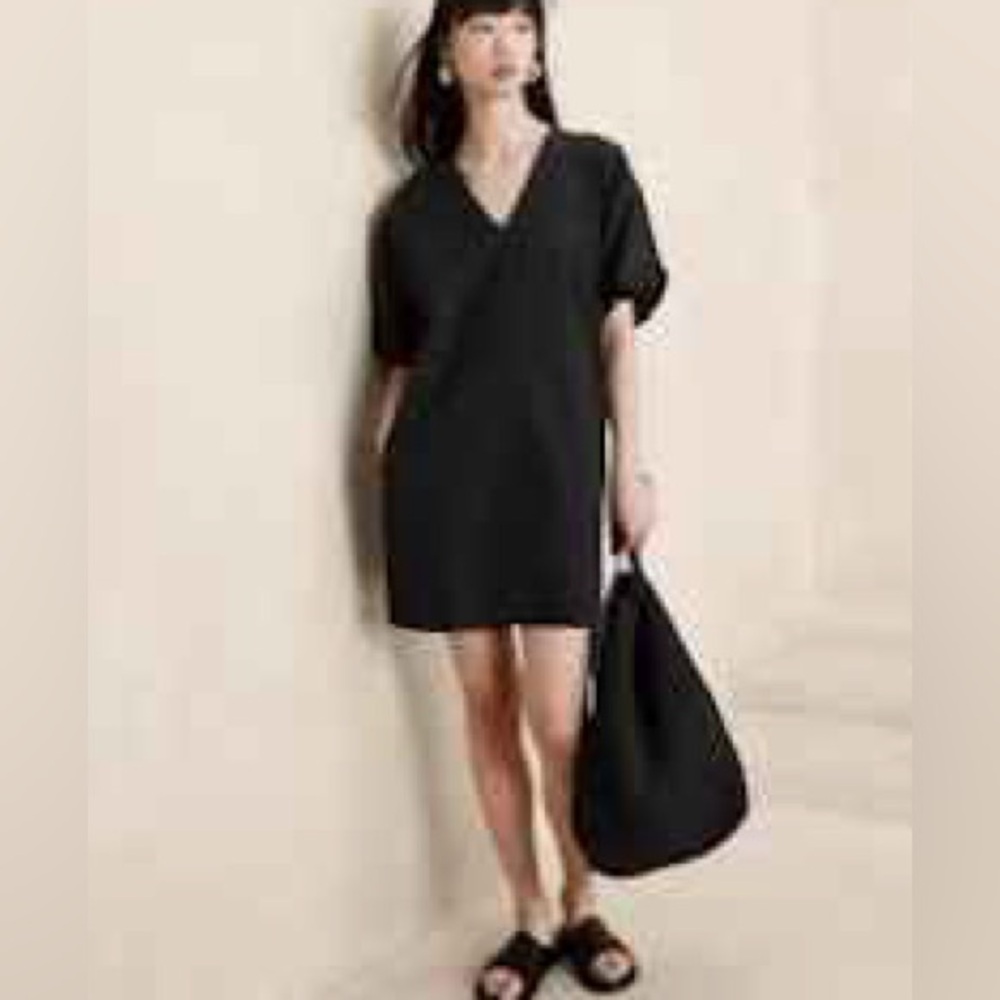 Banana Republic Black V-Neck Mini Dress